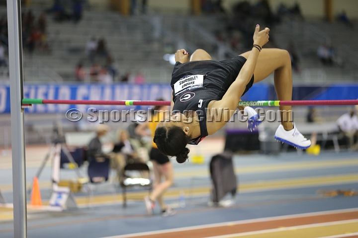 2016NCAAIndoorsFri-0076.JPG - Kendell Williams of Georgia high jumps 6-1 1/4 (1.86) on the way to winning the women's pentathlon during the NCAA Indoor Track & Field Championships Friday, March 11, 2016, in Birmingham, Ala. (Spencer Allen/IOS via AP Images)
